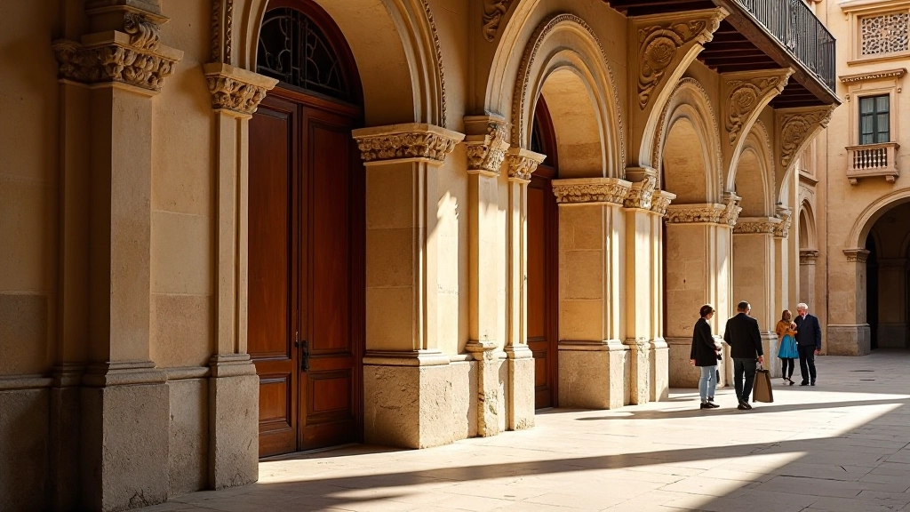 Detalles arquitectónicos de la Catedral de Córdoba con sombra